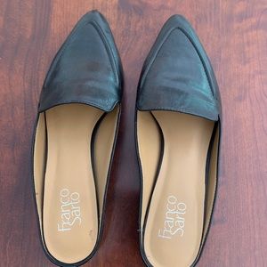 Franco Sarto Black leather mules